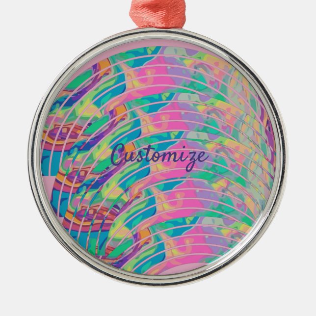 Psychedelic Rainbows Thunder_Cove  Metal Ornament (Front)