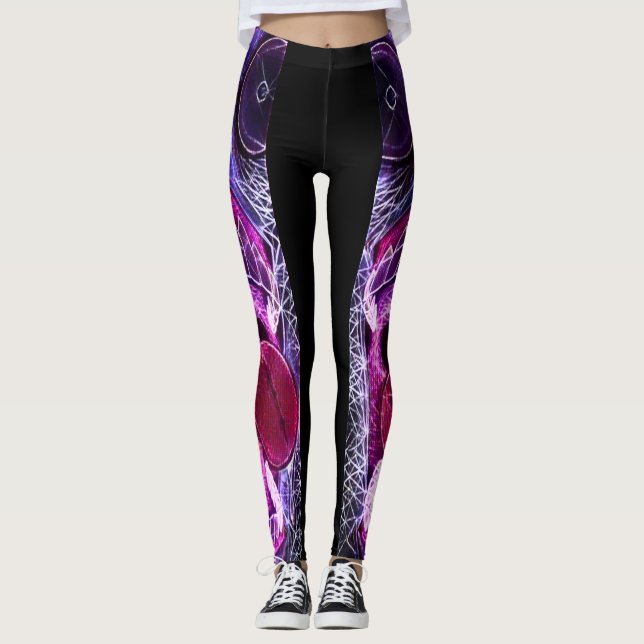 Psychedelic Raver Rave Party Leggings (Front)