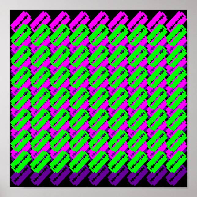 Psychedelic Razor Blades Poster (Front)