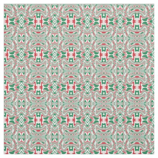 Psychedelic Retro Bold Groovy Christmas Pattern Fabric