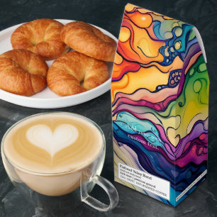 Psychedelic Retro Colorful 60s 70s Coffee Package