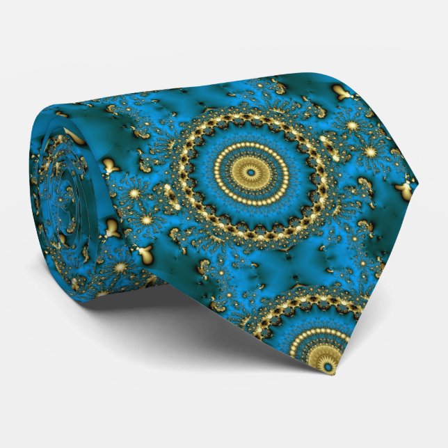 Psychedelic Retro Fractal Abstract neck tie (Rolled)