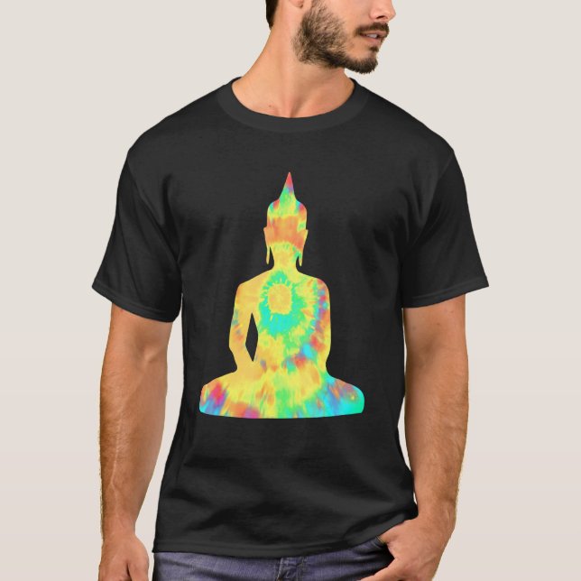 Psychedelic Retro Hippie Buddha Dharma T-Shirt (Front)
