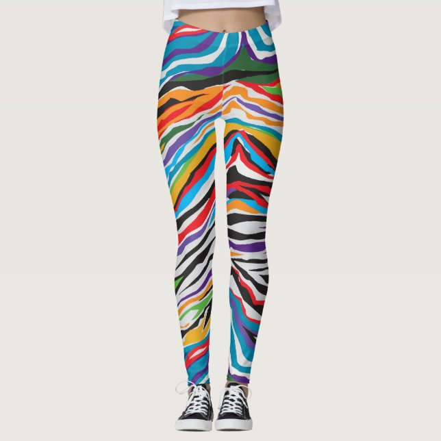 Psychedelic  Retro Leggings (Front)