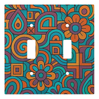 Psychedelic Retro Light Switch Cover