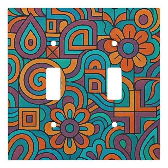 Psychedelic Retro Light Switch Cover (Front)