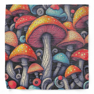 Psychedelic Retro Mushroom Bandana