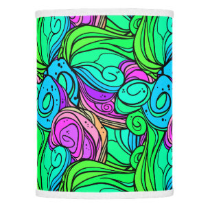 Psychedelic Retro Pattern Blue Green Teal Purple Lamp Shade