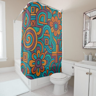 Psychedelic Retro Shower Curtain