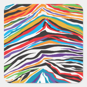 Psychedelic Retro Square Sticker