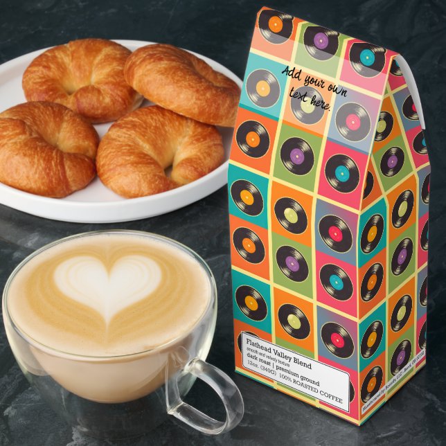 Psychedelic Retro Vinyl Records Coffee Package  (Breakfast)