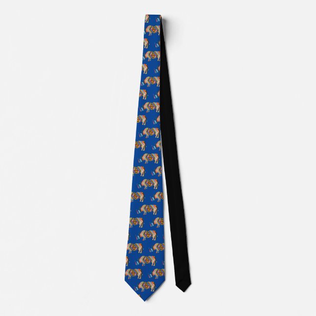 Psychedelic Rhinoceros Neck Tie (Front)