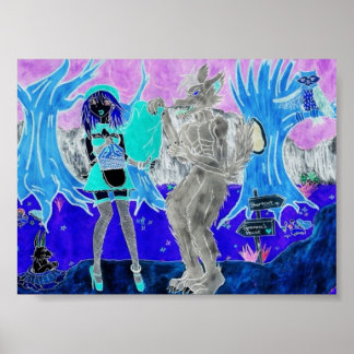 Psychedelic Riding Hood Poster