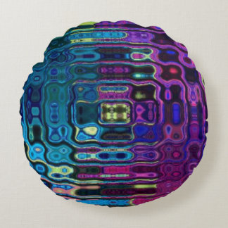 Psychedelic Ripple Effect  Round Pillow