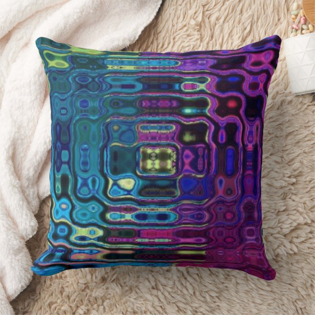 Psychedelic Ripple Effect  Throw Pillow (Blanket)