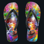 Psychedelic River Landscape Nature Custom Created  Flip Flops<br><div class="desc">Here are some custom flip flops with your own image or you can use mine either way you will be styling on the beach this summer. Make sure to bookmark this page to come back to it in the future. If you like/love our designs make sure to like or share...</div>