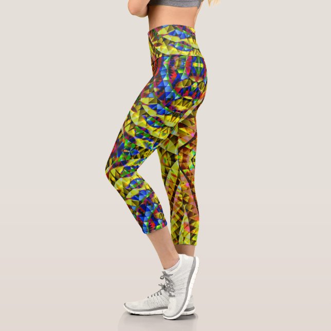 Psychedelic RoboTrance Capri Leggings (Left)