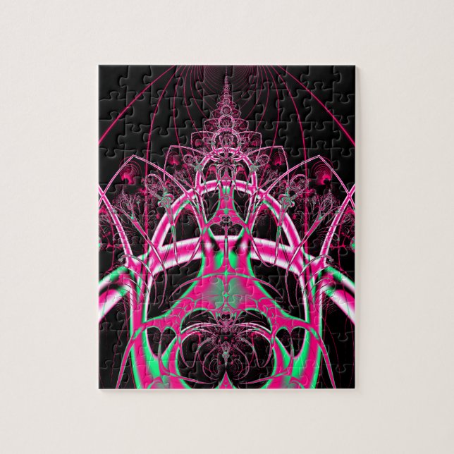 Psychedelic Rollercoaster Tunnel Fractal Jigsaw Puzzle (Vertical)