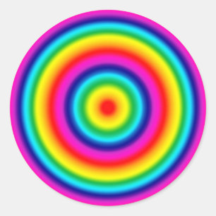Psychedelic Round Rainbow Pattern Classic Round Sticker