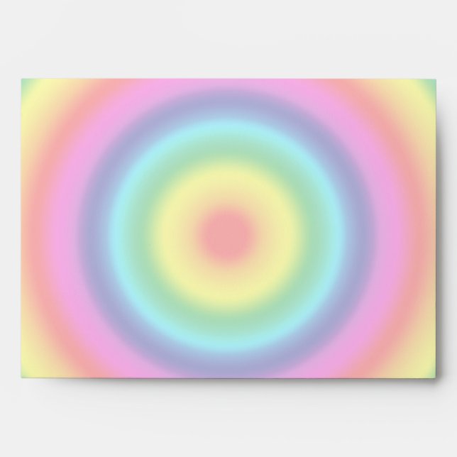 Psychedelic Round Rainbow Pattern Envelope (Front)