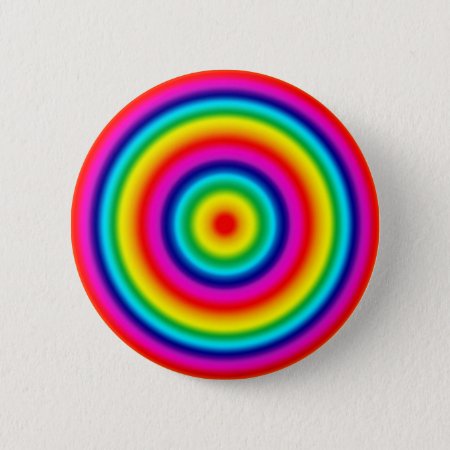 Psychedelic Round Rainbow Pattern Pinback Button