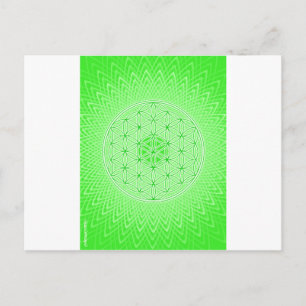 Psychedelic Sacred Geometry Heart Chakra Design Postcard