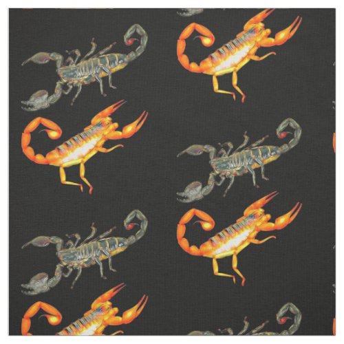 Psychedelic Scorpio Colorful Fractal Scorpions Fabric