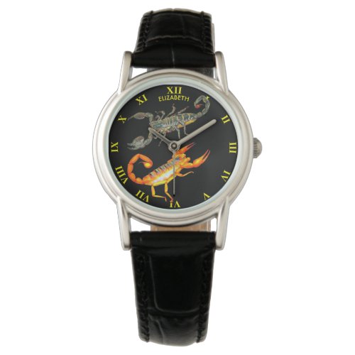 Psychedelic Scorpio Colorful Fractal Scorpions Watch