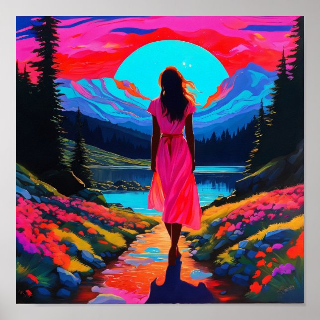 Psychedelic Scottish Landscape  Poster (Front)