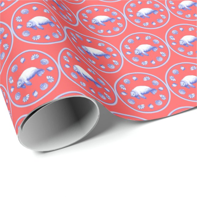 Psychedelic Sea Cow  Wrapping Paper (Roll Corner)