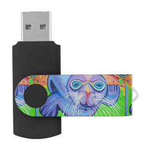 Psychedelic Sea Lion - Acrylic Painting Flash Drive