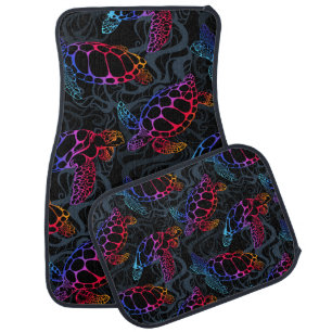 Psychedelic Sea Turtle: Boho Ocean Car Floor Mat