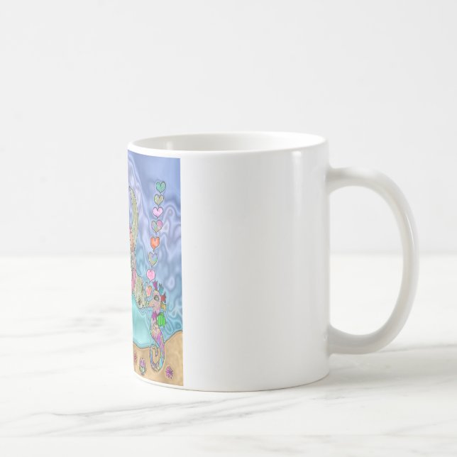 Psychedelic Sea Turtle Seahorse Art Coffee Mug (Right)