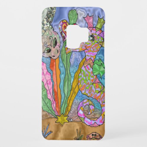 Psychedelic Seahorse Sea Turtle Art Case_Mate Samsung Galaxy S9 Case