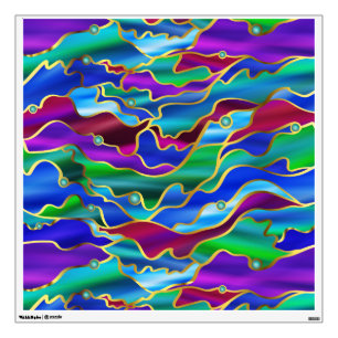 Psychedelic Seascape Stained Glass Abstract Wall Sticker