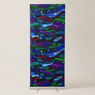 Psychedelic Seascape Stained Glass Style Retractable Banner