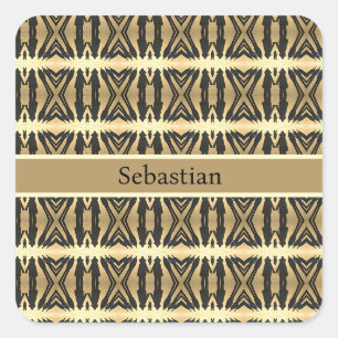 Psychedelic Shadow People in Gold, custom Square Sticker