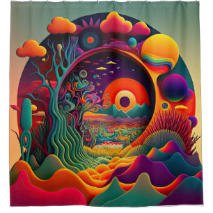 Psychedelic Shower Curtain