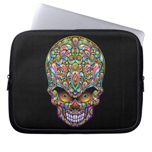 Psychedelic Skull Art Design Laptop Sleeve