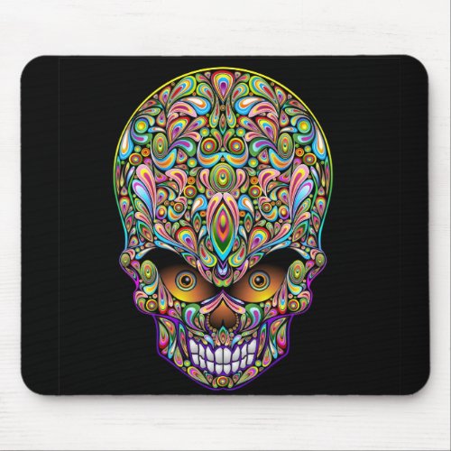 Psychedelic Skull Art Design Mousepad