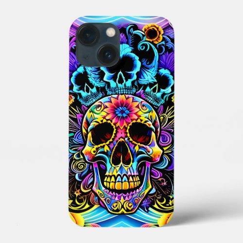 Psychedelic Skull iPhone 13 Mini Case