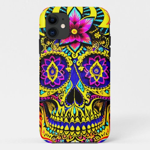 Psychedelic Skull iPhone 11 Case