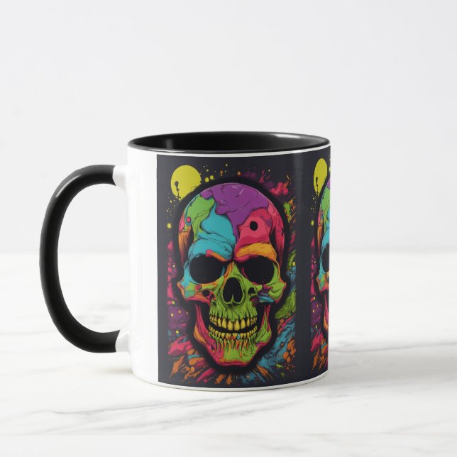 Psychedelic Skull Explosion Mug (Left)