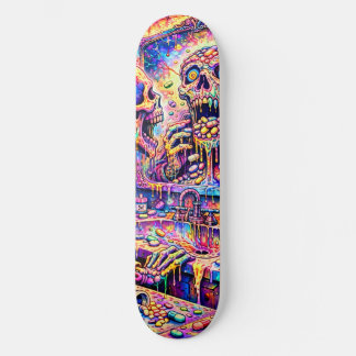 Psychedelic Skull Mirror Skateboard Deck