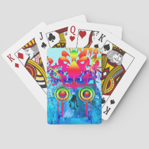Psychedelic Skull Poker Cards