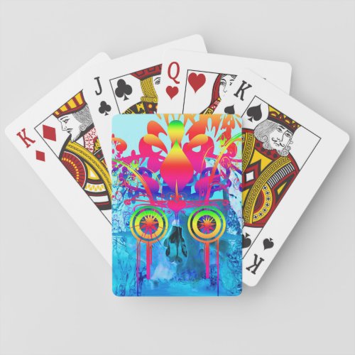 Psychedelic Skull Poker Cards