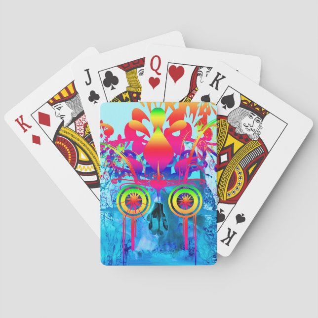 Psychedelic Skull Poker Cards (Back)