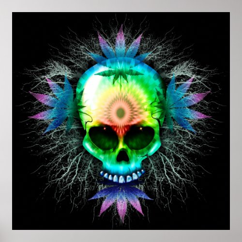 Psychedelic Skull Posters