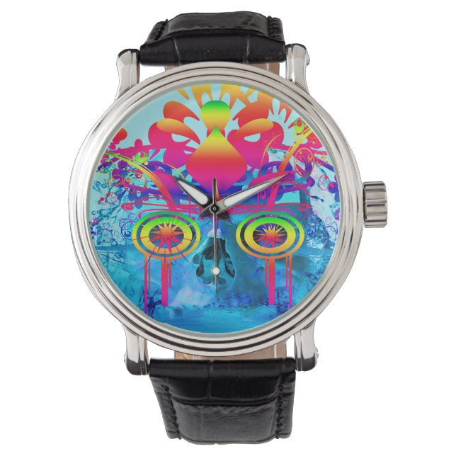 Psychedelic Skull Watch (Front)