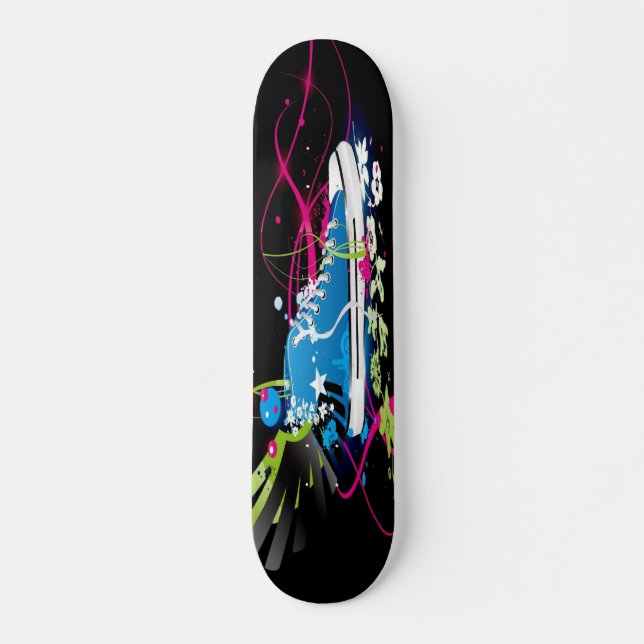 Psychedelic Sneaker Shoe Skateboard Deck (Front)